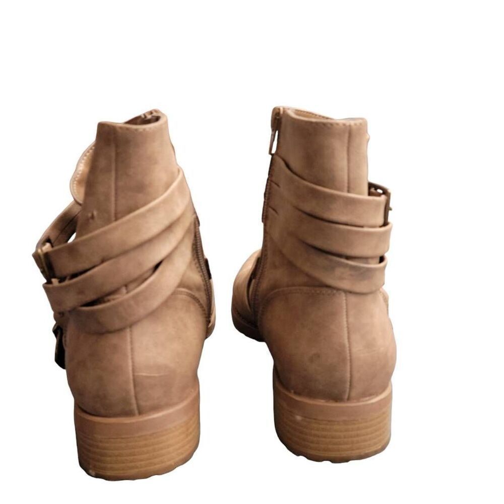 By Guess Brown Strappy Combat Boots - Picture 6 of 11